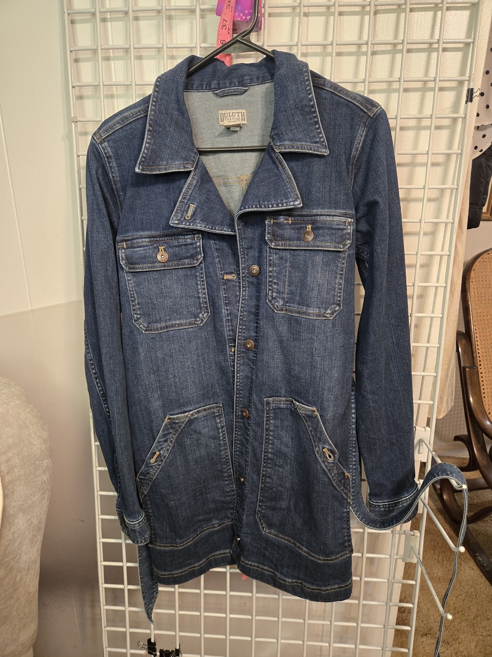 Duluth Trading Co Blue Denim Button Jacket Size S